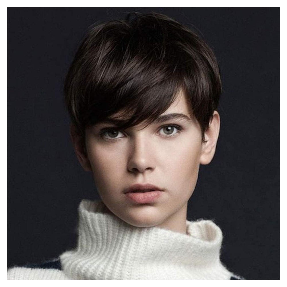 Perücke Kurz Damen Pixie Cut Kunsthaar C Schokoladenbraun 1 St