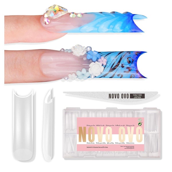 Nail Tips XXL XXL Square Nail Tips with Sharp Point Moon Cur 1 St