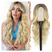 66cm Lange Wellige Ombre Blond Lace Front Perücke für Frauen 1 St