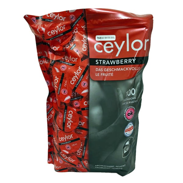 Strawberry Kondome 100 Stück – fruchtig, silikonbasiert (100 Kondome) 100 St