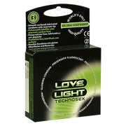 Produktabbildung: «Love Light Glow» Leuchtkondome mit fluoreszierendem Effekt (3 Kondome) 3 St