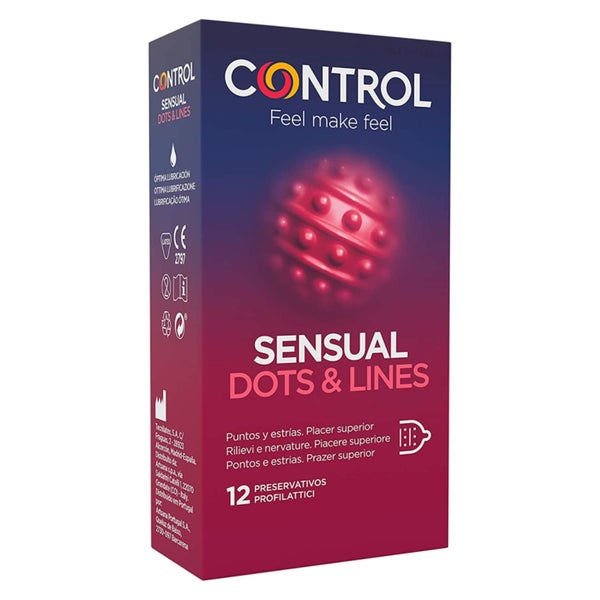 «SENSUAL Dots & Lines» tiefgehend stimulierende Kondome (12 Kondome) 12 St