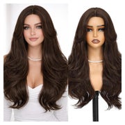 Perücke Damen Vorhangpony 66 cm synthetisch 26 Inch Kastanie 1 St