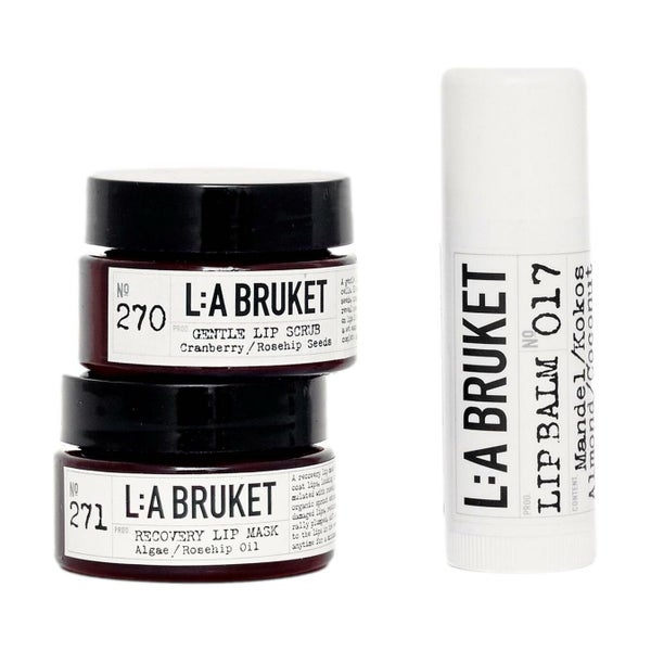 L:A Bruket, 272 Lip Restore Kit = Lip Scrub + Lip Balm + Mask