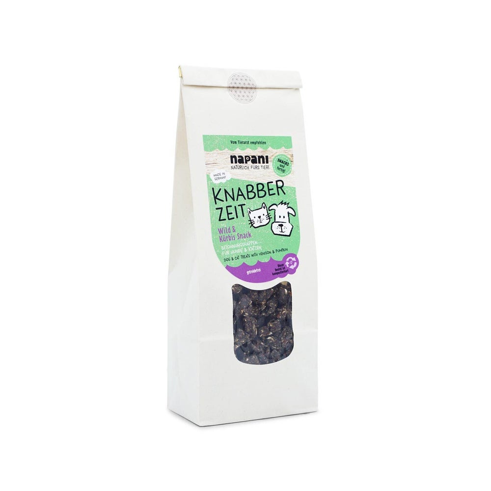 Knabber Zeit - Wild & Kürbis Snack für Hunde & Katzen 300 g