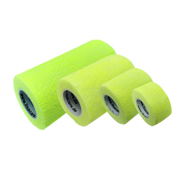 LisaCare Pflasterbandagen Neongelb - Selbstklebender Verband 4 St