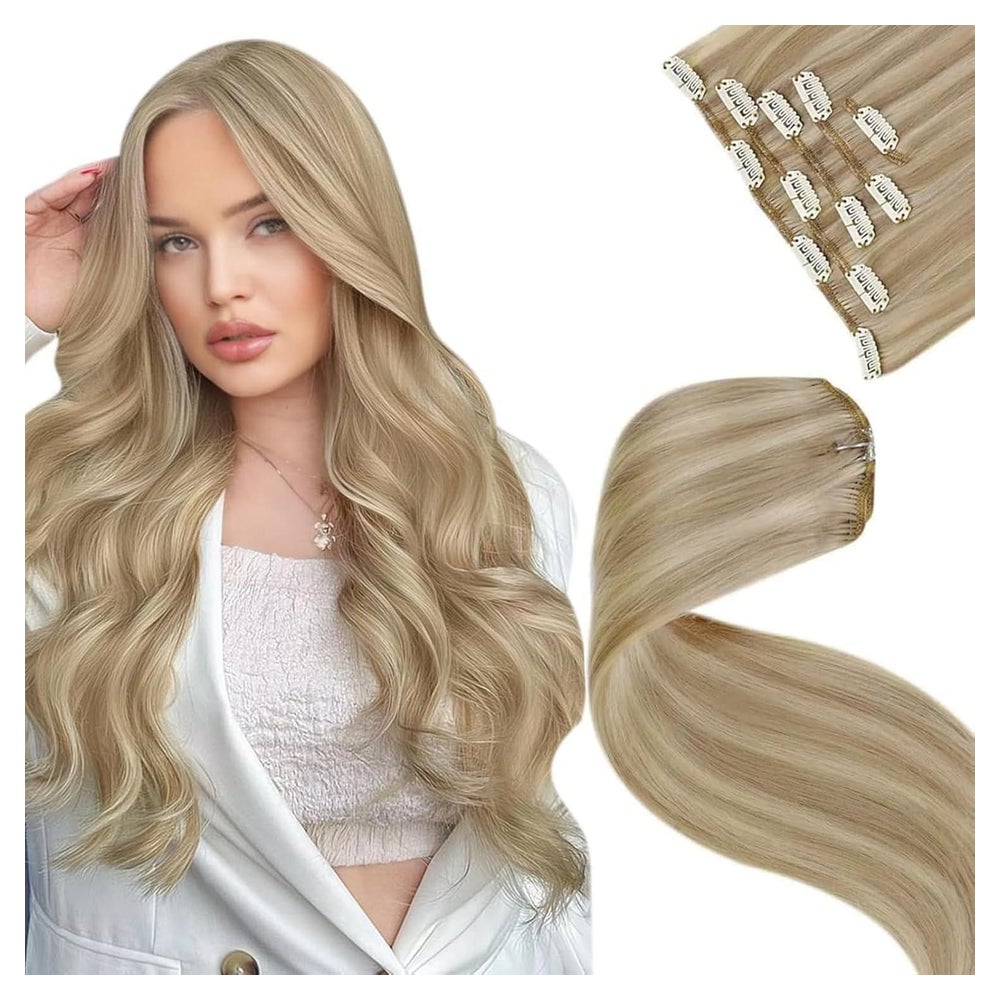 Clip-in Extensions Echthaar Blond 30cm 70g 5tlg 1 St