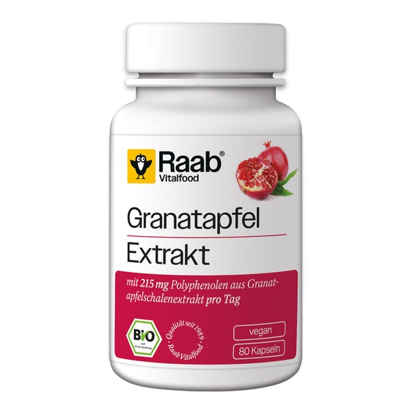 Raab Vitalfood® Bio Granatapfel Extrakt Kapseln 80 St