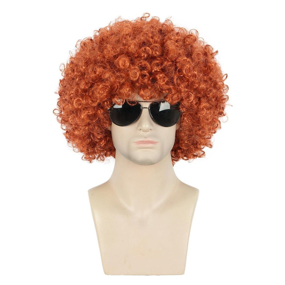 Perücke Afro kurz lockig orange 70er 80er unisex 1 St
