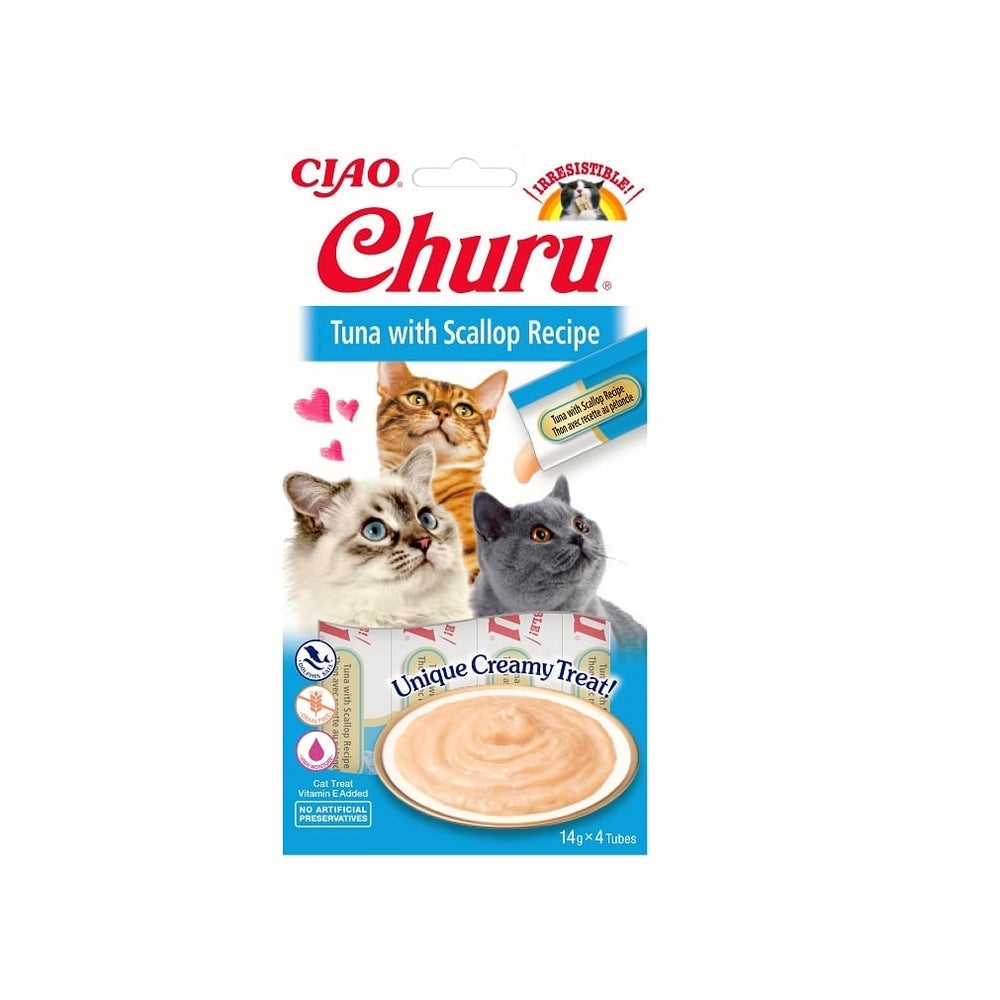 INABA Churu Cat Creme Katzenleckerli Thunfisch und Jakobsmuscheln 0,06 kg