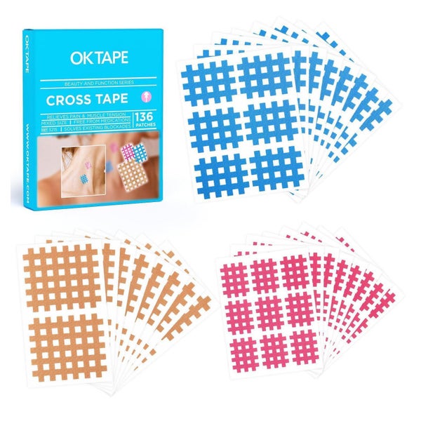 OK TAPE Cross Tape 136 Stück Gittertape für Akupunkturpunkte und