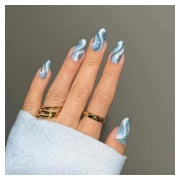 Falsche Nägel Mandel Acryl Press on Glitter Swirl 24Pcs Blau 1 St