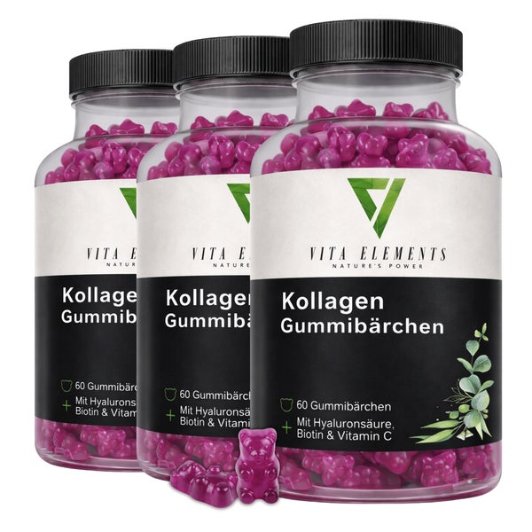 Vita Elements Kollagen Gummibärchen 3 x 60 St
