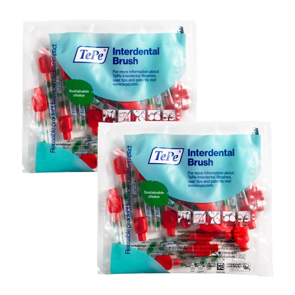 TePe Interdentalbürsten 2er Set, Rot + Rot 40 St