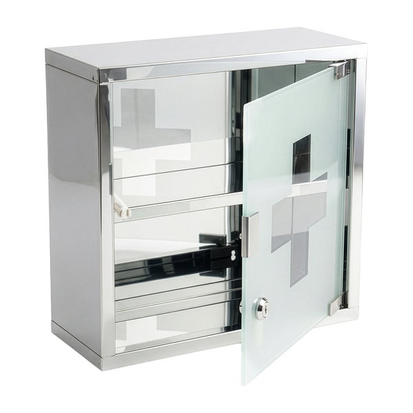 KARAT Medizinschrank Allen Silber Glastür 30x30 cm 2 Fächer 1 St