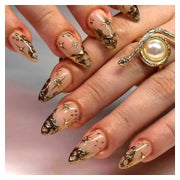Künstlicher Nagel 24er Set Press On Kurze Mandel Gold French 1 St
