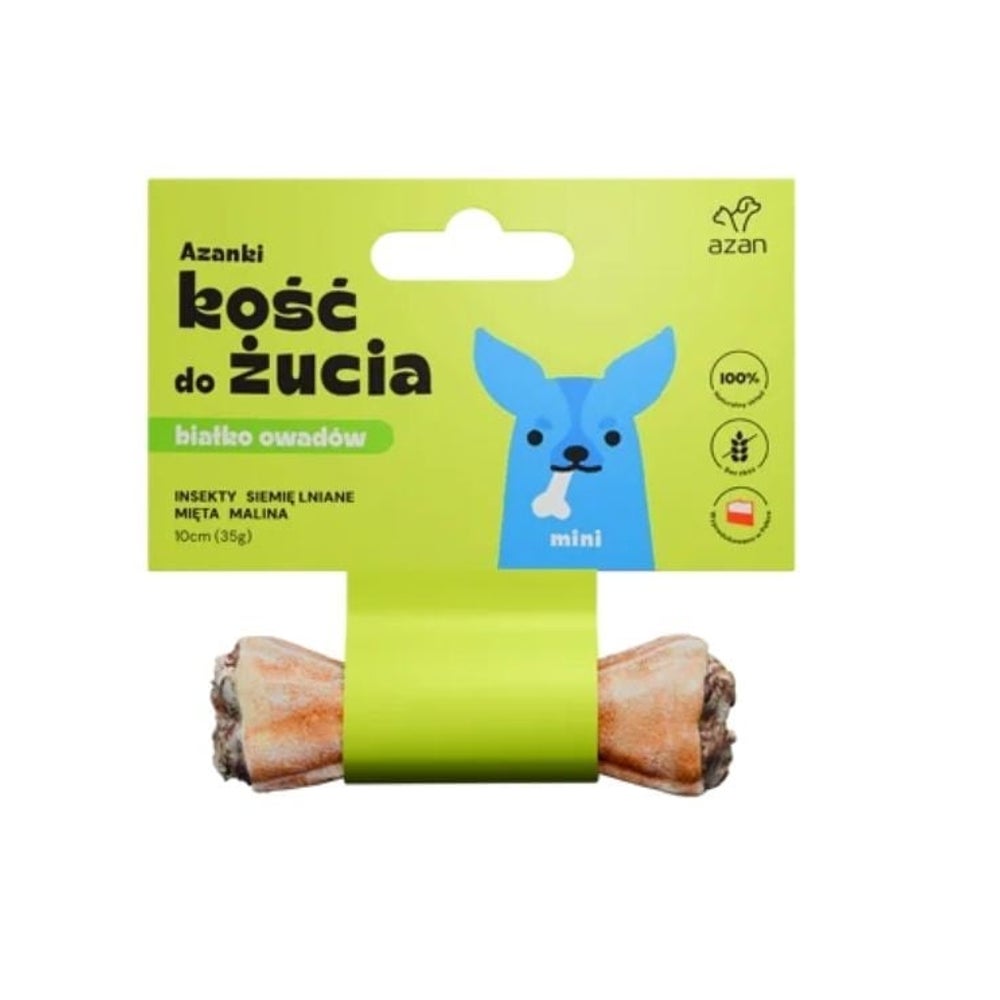 AZANKI Knochen mit Insekten und Minze für Hund Mini 10 cm 0,035 kg