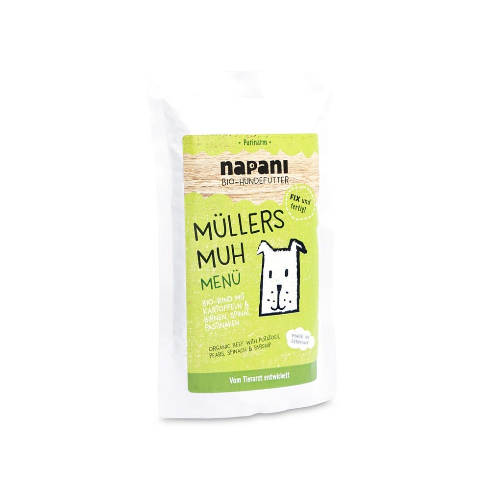 Bio Menü für Hunde Müllers Muh mit Rind und Kartoffeln 150 g