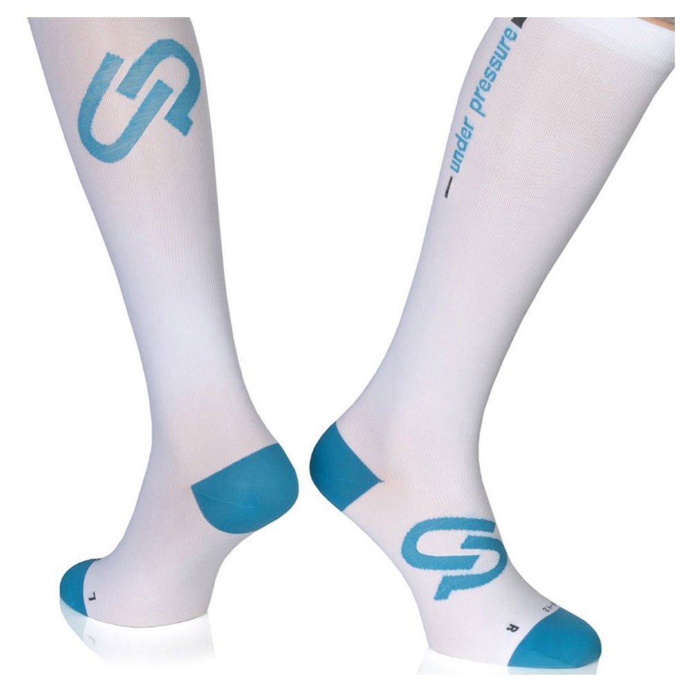 UNDER PRESSURE Ultralight | Sport-Kompressionsstrumpf (1 Paar) 43-46 (Wade: 32-42cm) / weiß 2 St