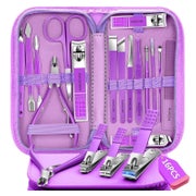 Maniküre Pediküre Set Nagelset 16 Nagelschere Nageletui Lila 1 St