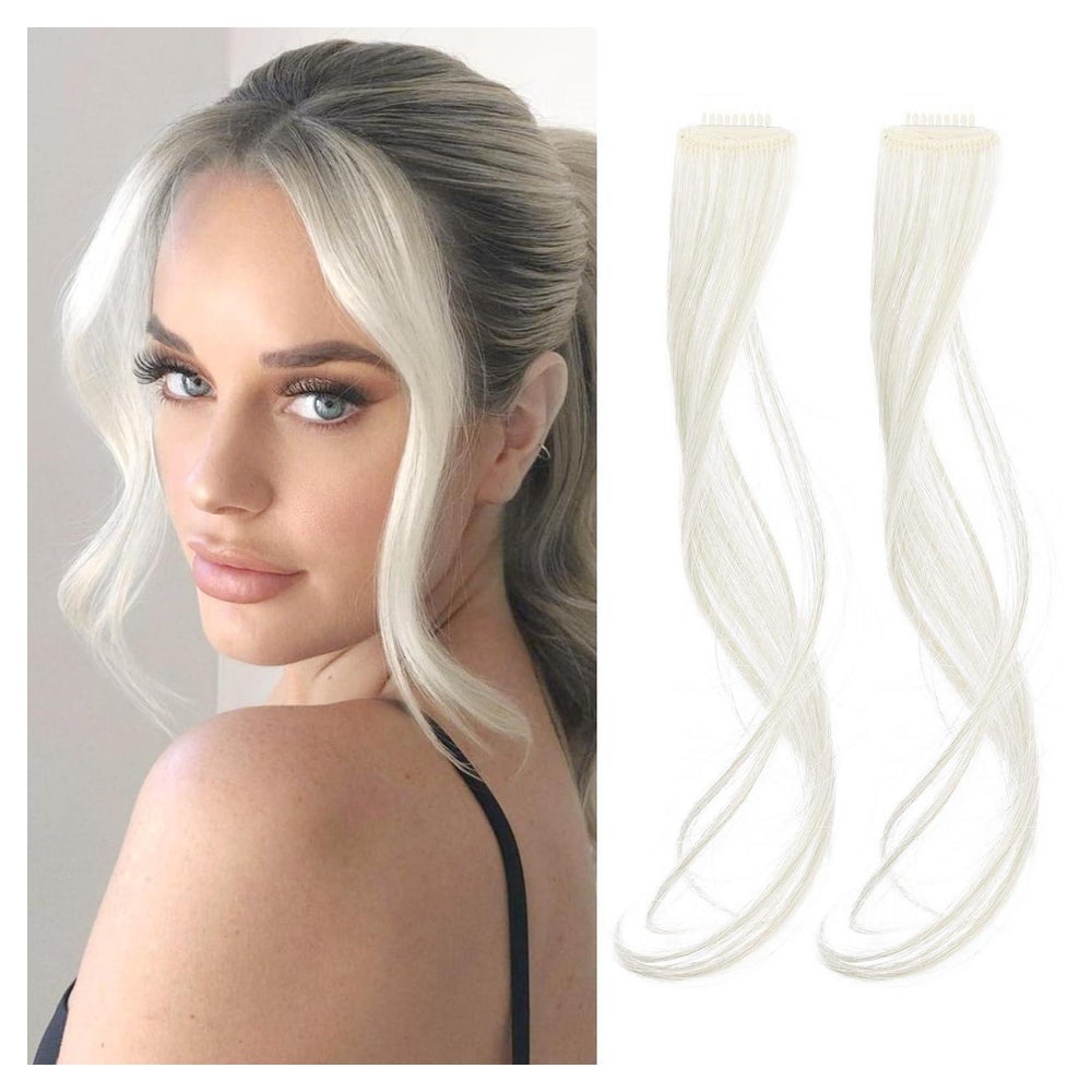 Pony Clipin Haarspangen Side Air Bangs 2 Stück 30 CM Weißblo 1 St