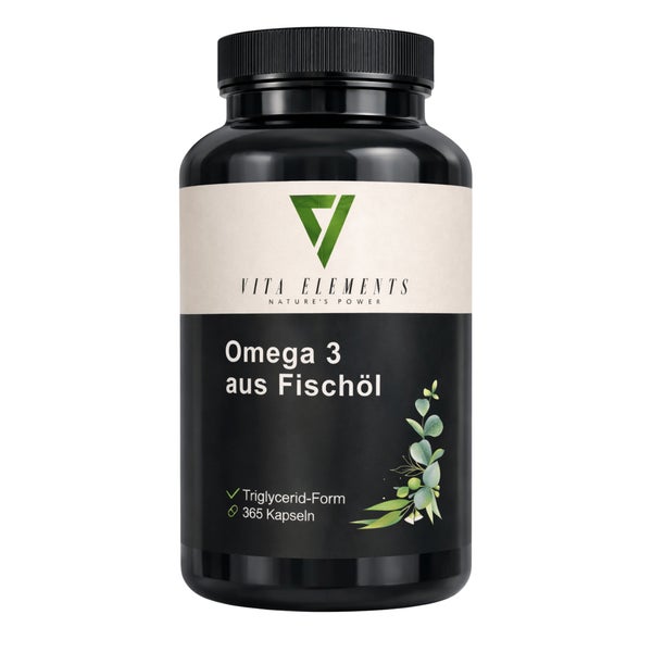 Vita Elements Omega 3 aus Fischöl Kapseln 365 St