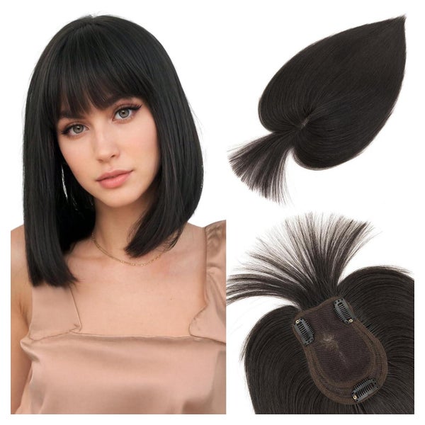 Topper Echthaar Damen Clipin Luftiger Pony 35g Natürliches S 1 St