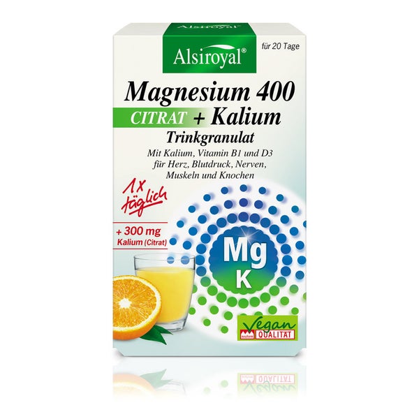 Alsiroyal Magnesium 400 CITRAT + Kalium Trinkgranulat 104 ml