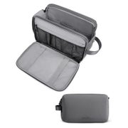 Kulturtasche Herren Organizer Rasiertasche Grau L Grau-leder 1 St
