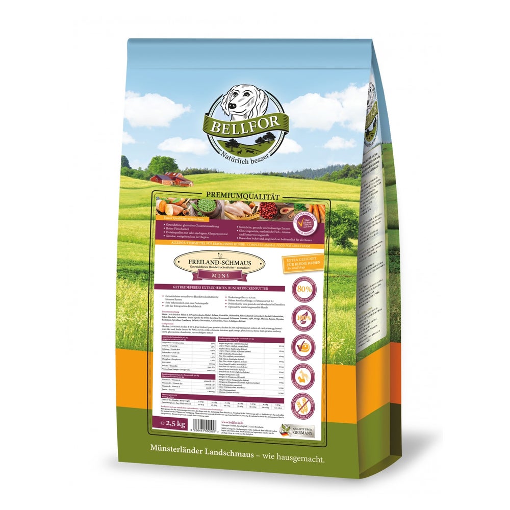 Bellfor für kleine Hunderassen Freiland-Schmaus Mini 2,5 kg 2500 g