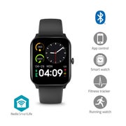 Nedis SmartLife-Uhr / 1.69 " / LCD / IP68 / Maximale Betriebszeit: 240 Std / Android™ / IOS / Schwarz 1 St