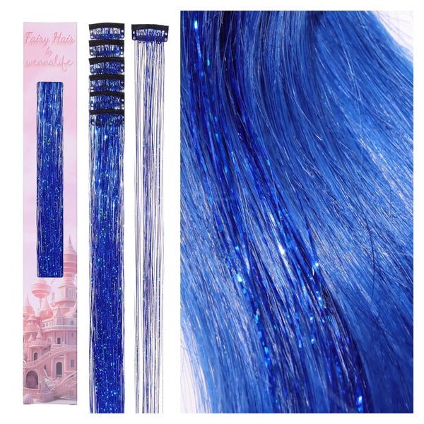 Haar Lametta Clip In Glitzer Haarsträhnen 60cm - 6 Clips C-# 1 St