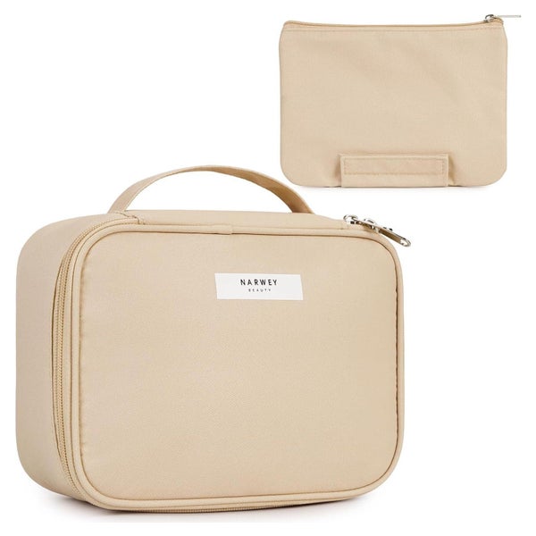 Kosmetiktasche Reise Makeuptasche Kulturtasche Braun Aktuali 1 St