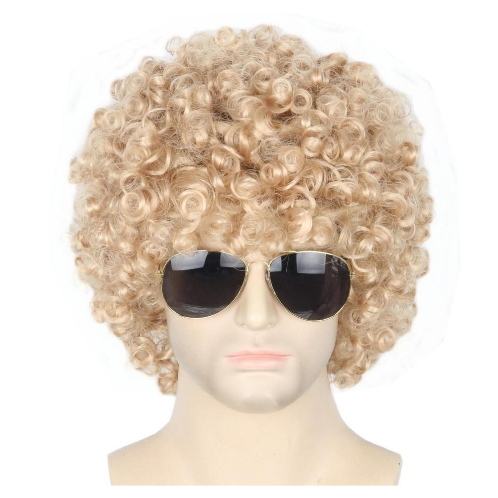 Perücke Herren 3er Set 70er Disco Blond Schwarz Leinen Gold 1 St