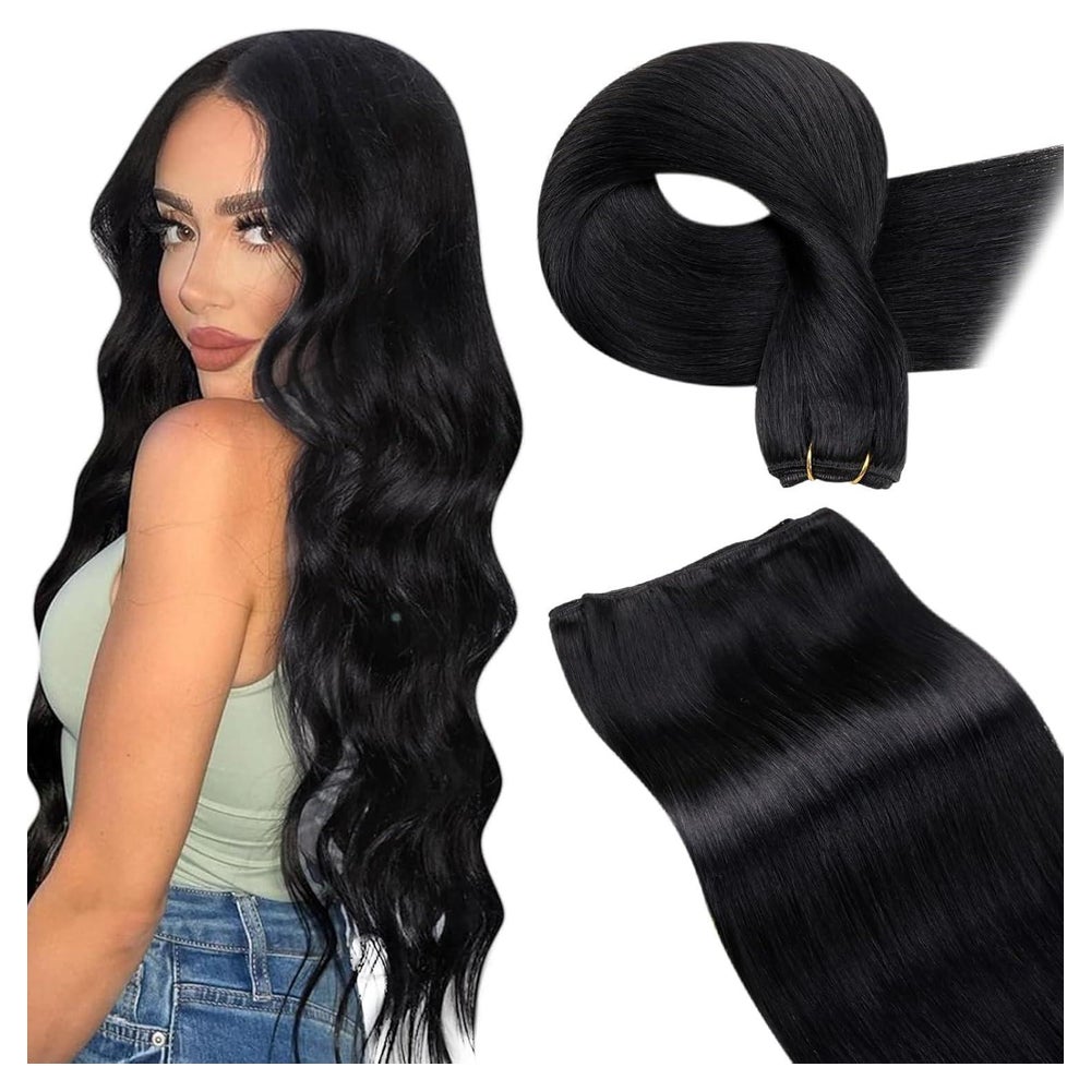Haarverlängerungen Echthaar Remy Einnähen 45cm-100G 4.1-Weft 1 St