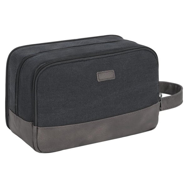 Kulturtasche Herren Doppkit Canvas Rasierutensilien Schwarz 1 St