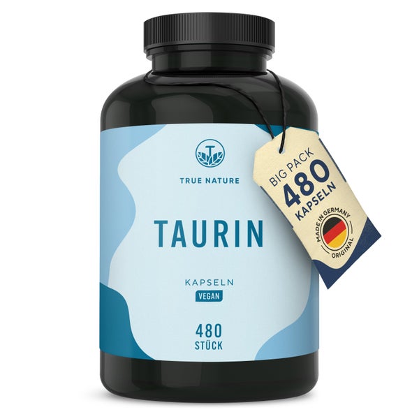 Taurin Kapseln - 8 Monate Vorrat - Vegan & Made in Germany 480 St
