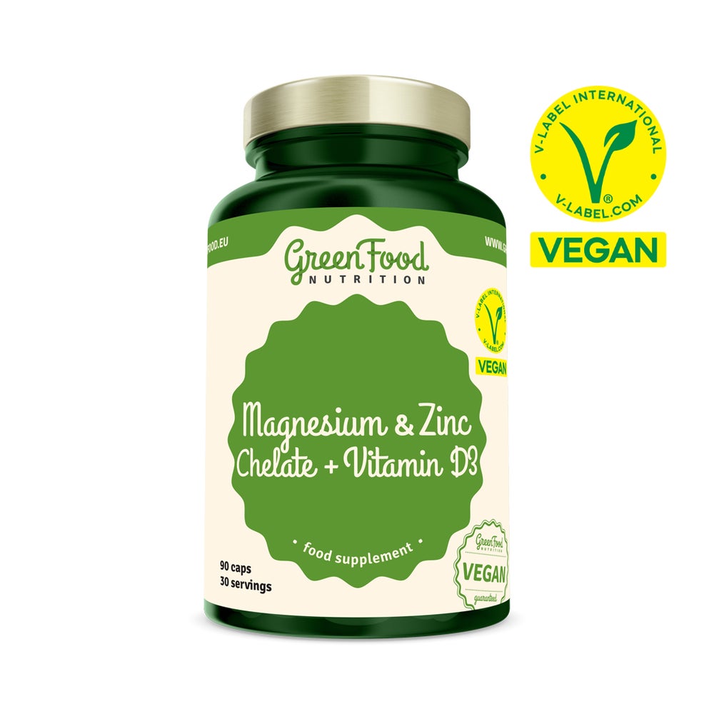 GreenFood Nutrition Magnesium und Zink Chelate + Vitamin D3 90 St