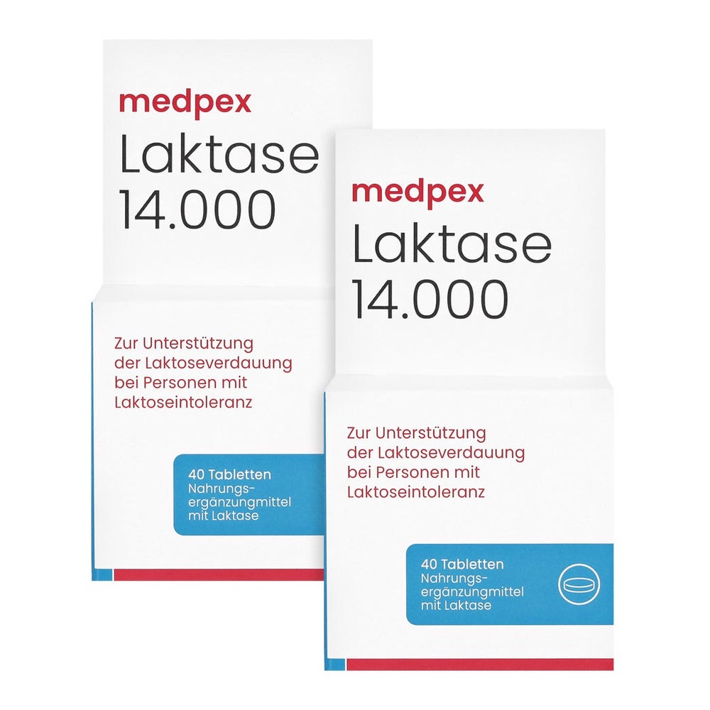 medpex Laktase 14.000 Doppelpack 2X40 St