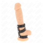 Kink - Dreifach Leder Penisring mit Druckverschluss 1 St
