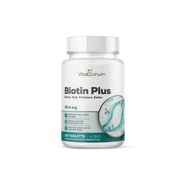 VitaSanum®- Biotin Plus + Zink + Folsäure + Selen 100 Tabletten 100 St
