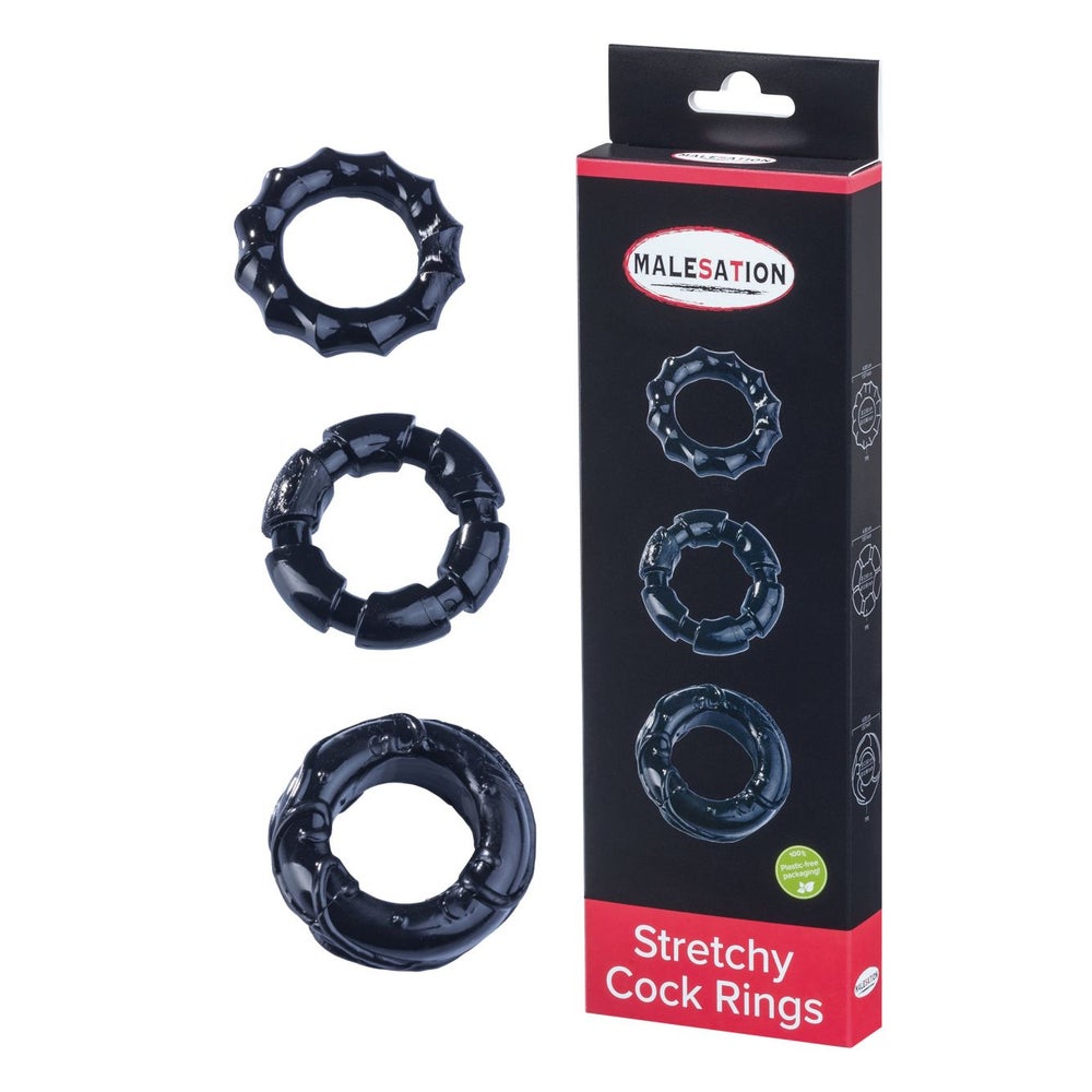 MALESATION - Stretchy Cock Rings 3 St