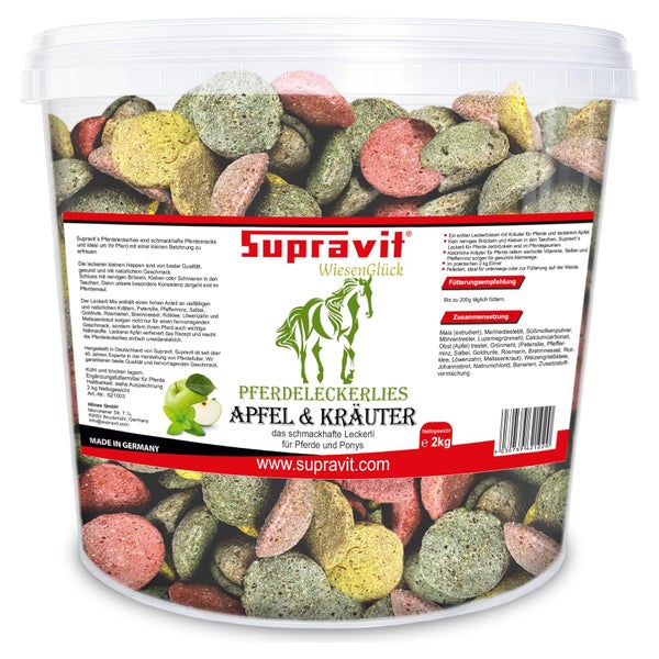 Supravit Pferde Leckerlies Apfel & Kräuter 2kg Eimer 2 kg