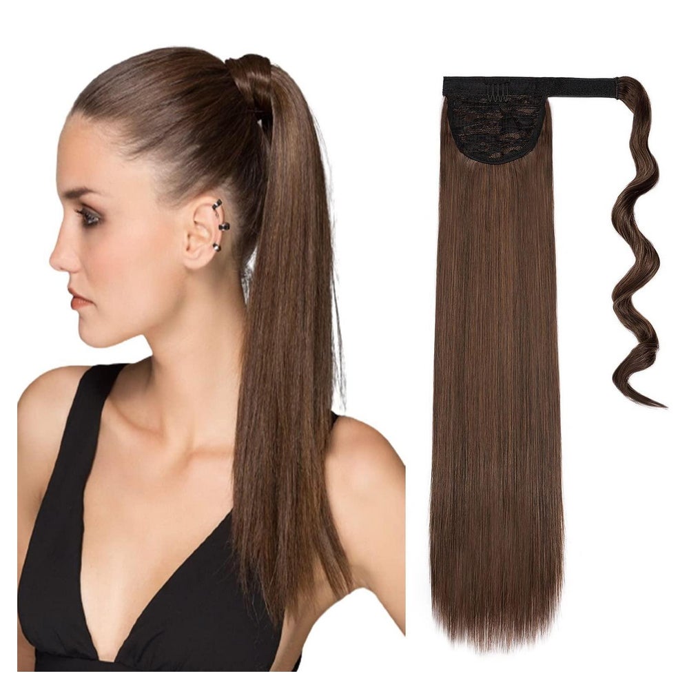 Ponytail Clipin Extensions Haarteil 55 cm Mittel braun Hellb 1 St