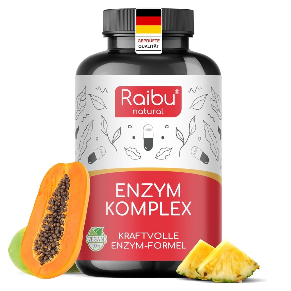 Enzym Komplex Kapseln, mit Bakterienkulturen & Kalzium, Hochdosiert -RAIBU 90 St