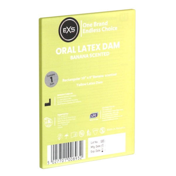 «Banana Scented Oral Latex Dam» – Hauchdünnes Lecktuch (1 Tuch) 1 St