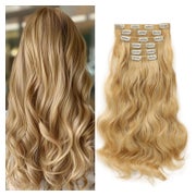 Haarverlängerung Clip in 48 cm Dunkelblond mix Bleichblond 1 St