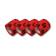 LisaCare Pfotenverband - Tierbandagen Rot - 5cm x 4,5m 4 St