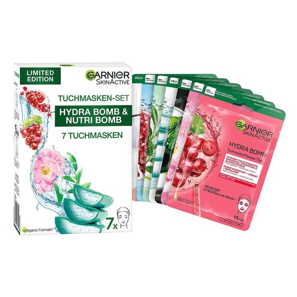 Garnier Tuchmasken Set für jeden Hauttyp, 7 Gesichtsmasken für trockene bis normale Haut 7x28 St