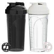 PZMLOASN Protein Shaker 700ml (2er-Set) - Auslaufsicher, BPA-frei, Schwarz+Weiß